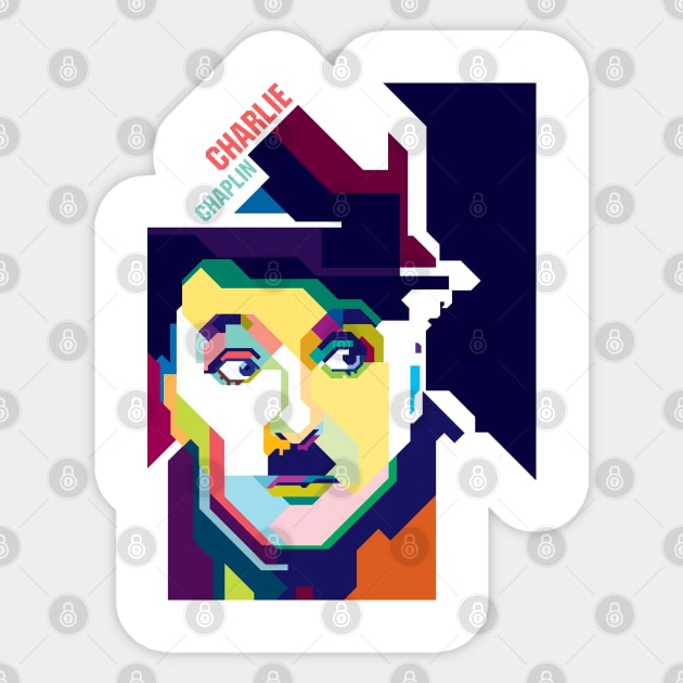 Charlie Chaplin in pop Art WPAP Sticker by Mulyadi Walet